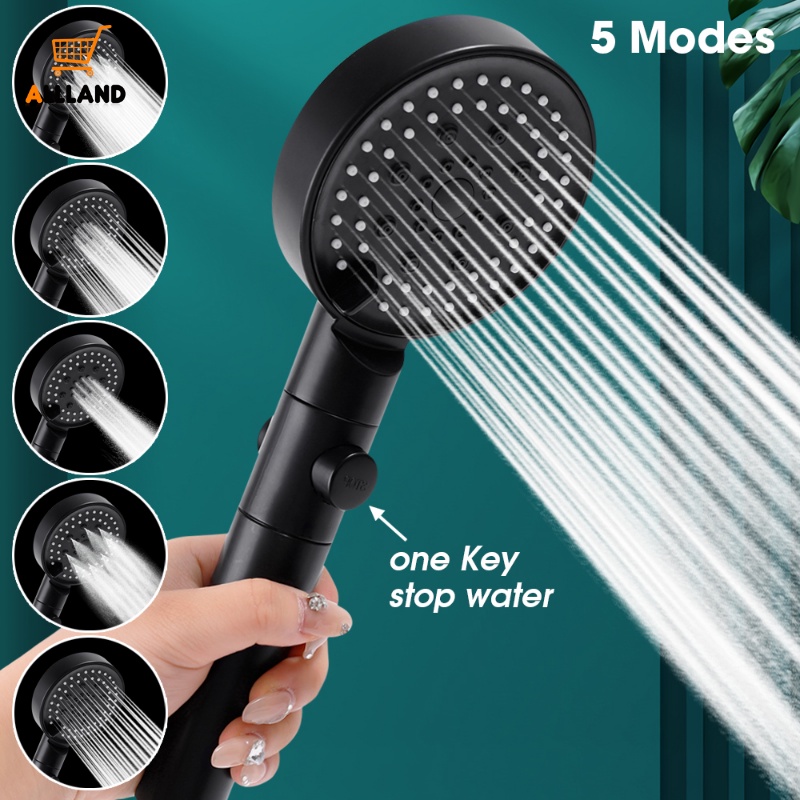 5mode Kepala Shower Hujan Tekanan Tinggi Dapat Disesuaikan/Showerhead Hemat Air Satu Tombol Dapat Dilepas/Aksesori Kamar Mandi