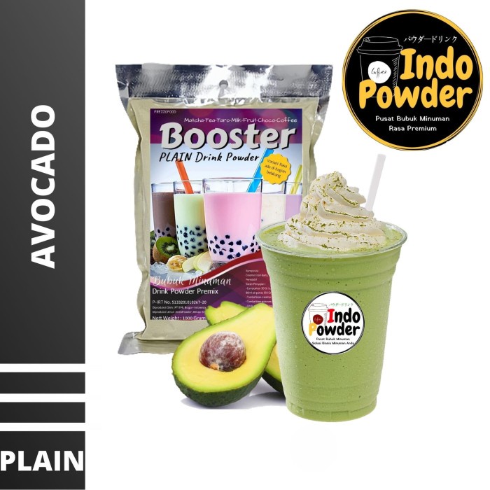 

[Powder Drink]Aneka Rasa PLAIN Bubuk Minuman AVOCADO1Kg - Bubuk AVOCADO Tanpa Gula