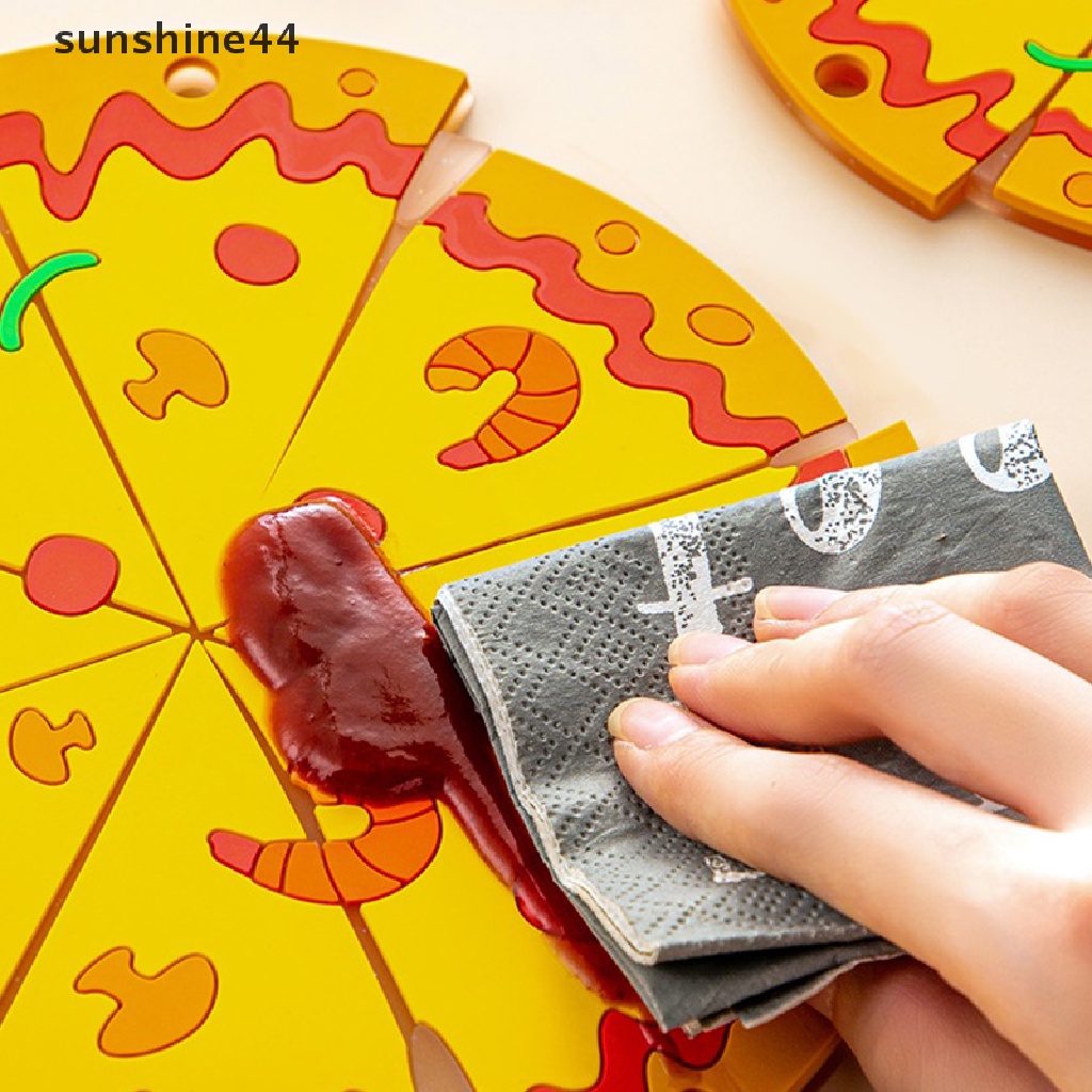 Sunshine Pizza Hot Pot Holder Anti-Slip Cup Coaster Mangkok Alas Peralatan Makan Tahan Panas Pad ID