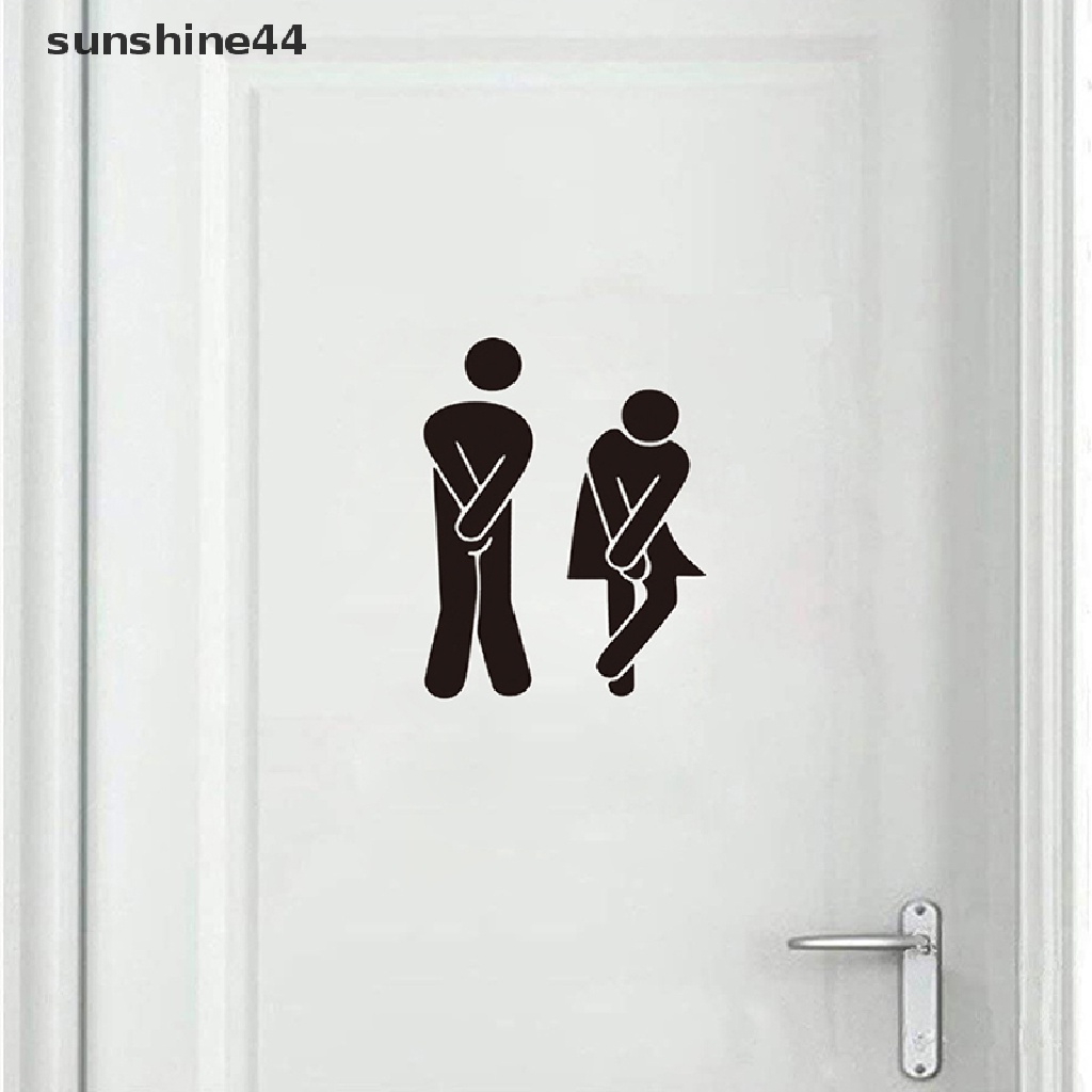 Sunshine Kartun DIY Lucu WC Kamar Mandi Stiker Dinding Toilet Rumah Tahan Air Wall Decals ID