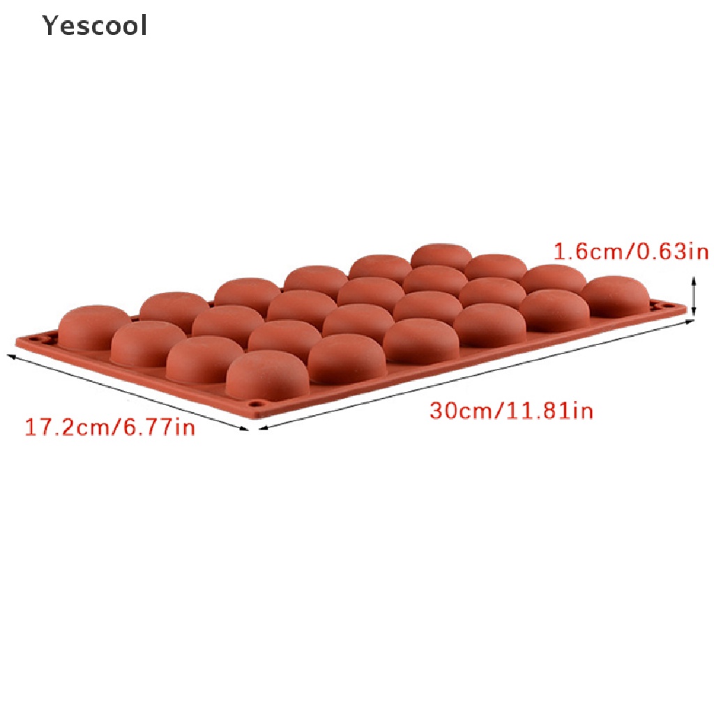 Yescool 1Pc 28rongga Oblate Bentuk Bulat Cetakan Silikon Kue Mousse Tools Baking Mould ID