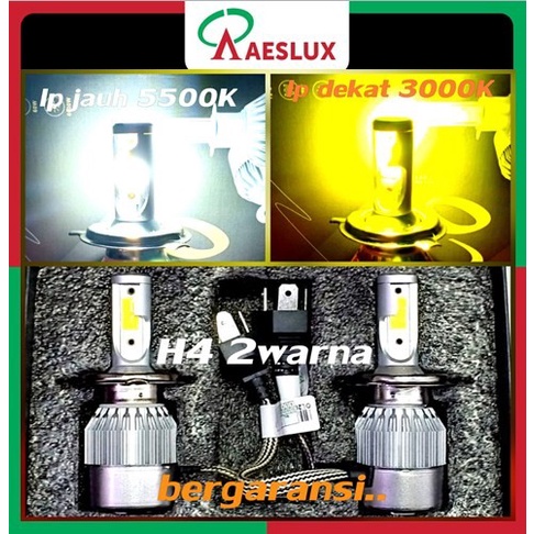 LED Lampu Mobil Led H4 2 warna