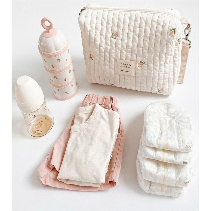 JOLINEOFFICIAL DIAPER POUCH KOREA / TAS GANTUNG STROLLER IMPORT SERBAGUNA MULTIFUNGSI MOTIF BERUANG LUCU / PREMIUM COTTON SKYLAR STROLLER POUCH BAG / SMALL BEAR DIAPER BAG / PERLENGKAPAN BAYI NEWBORN SERBAGUNA MOTIF BIG BEAR / GINA POUCH