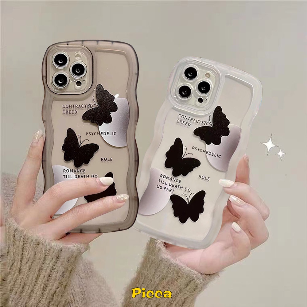 Romance Butterfly Case Infinix Smart6 Plus 54 4 Infinix Note12 2023 12 G96 8 10Pro 12Pro Hot 10s 11s NFC Hot12 10T 9 8 11 10 Play 10Lite 11s 12i 20 20s Cute Wavy Edge Soft Cover