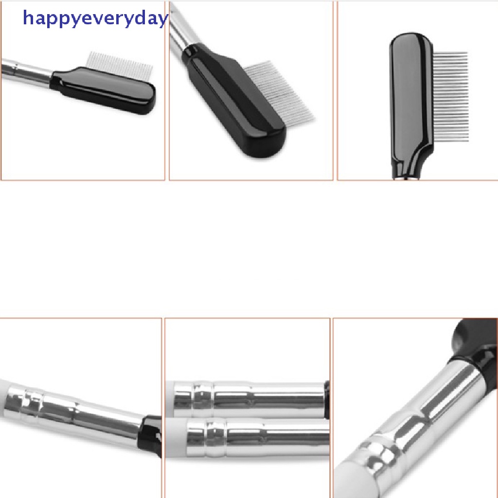 [happy] Sisir Alis Stainless Steel Brush Makeup Sisir Bulu Mata Dengan Penutup Alat Kosmetik [ID]