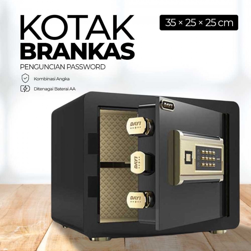 Brankas Mini Safety Box Safe Deposit Password Kombinasi Angka