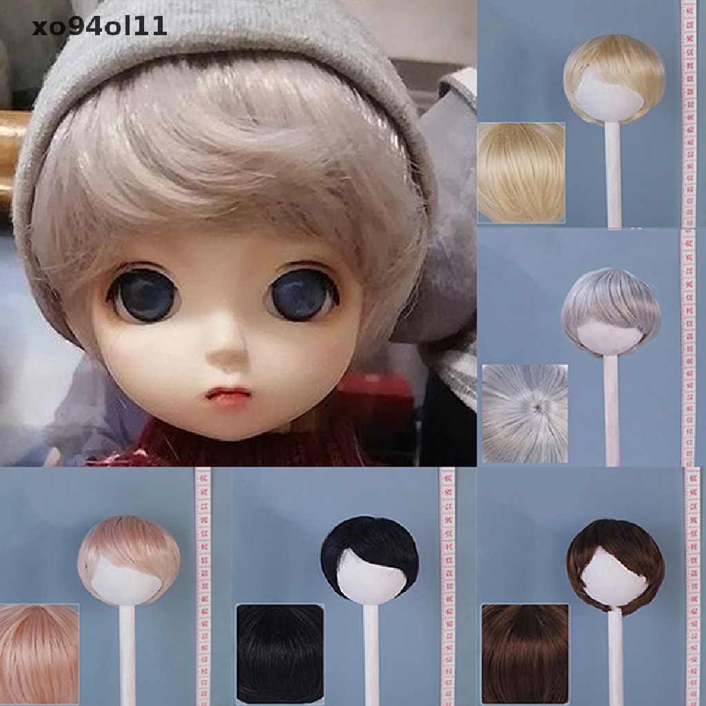 Xo1/6boneka 16.5-17.5CM Lingkar Kepala Rambut Pendek Boneka Wig Aksesoris Mainan OL