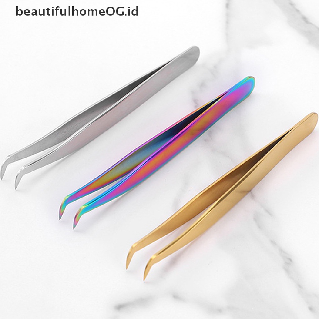 // Lebaran// Professional Stainless Steel Fake Eyelashes Tweezer Extension Alat Bulu Mata Mata **