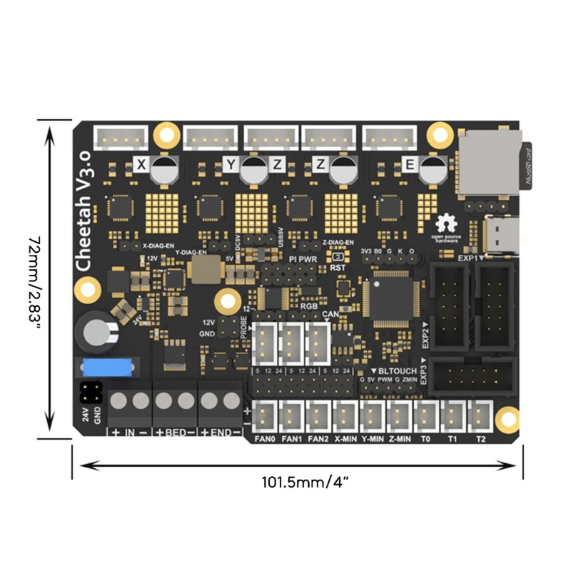 Zzz 3D Printer Cheetahv30 Motherboard 12v 24v Power Pin out Onboard TfCard Socket