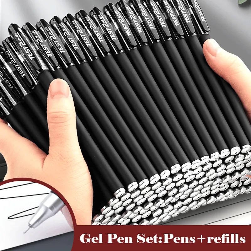 Classic Matte Carbon Neutral Pen Pulpen Tulisan Ujian Siswa Universal 0.5mm Hitam Tergantikan Refill Pulpen Berbasis Air