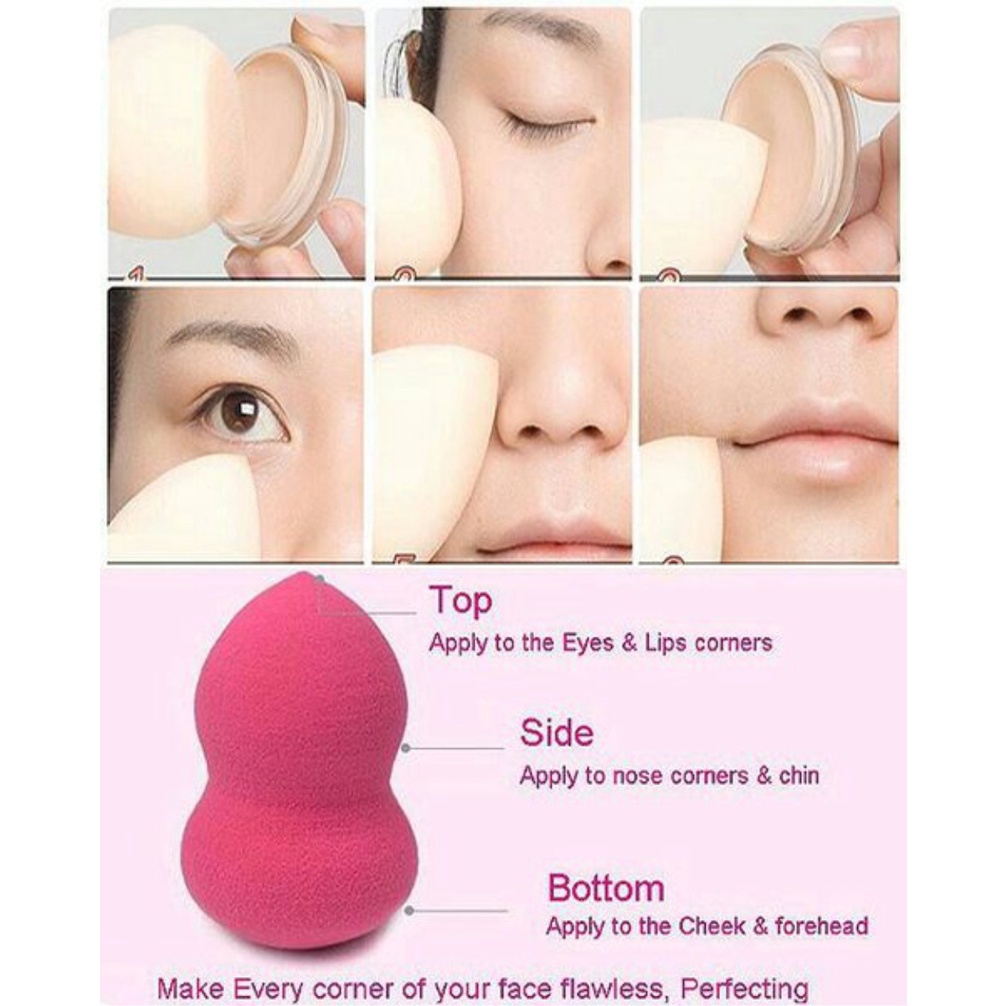 PROMO !! Spons Make Up - Kosmetik Wanita Sponge Beauty Make Up Colorfull Spons Egg Blending Puff / Spons Blender Telur Guci - Warna Random