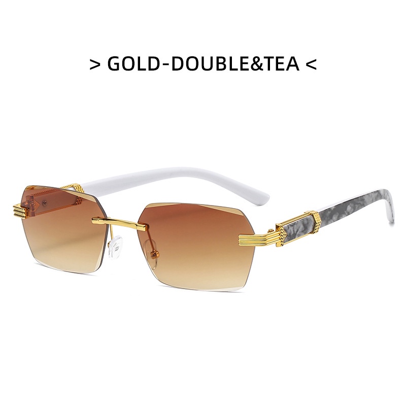 Kacamata Hitam Fashion Square Aesthetic Shades Untuk Wanita/Pria Metal Frame Sunglasses Eyewear