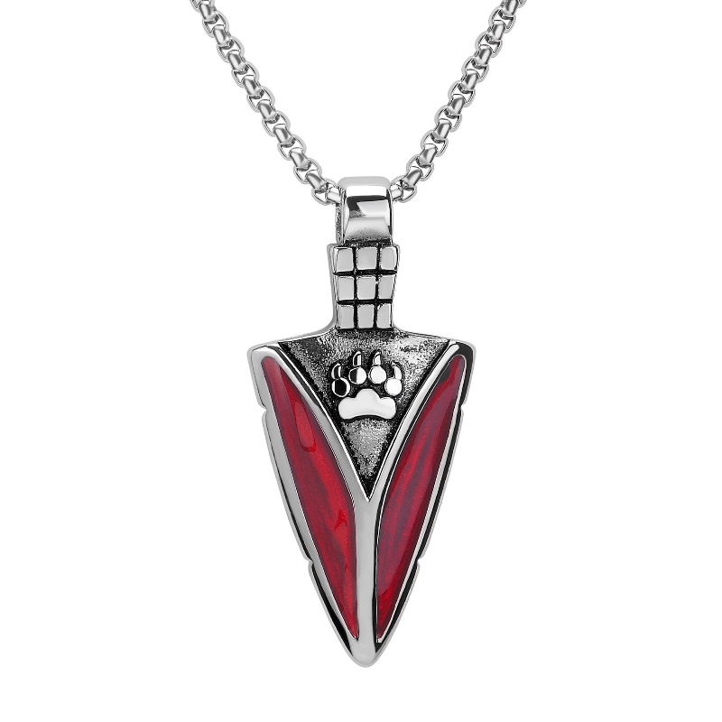 [Z H Perhiasan] Vintage Viking Hip Hop Battle Spear Pendant Fashion Pria Dan Wanita Anti Karat Kalung Punk Pesta Rock Baja Titanium Perhiasan Aksesoris Grosir