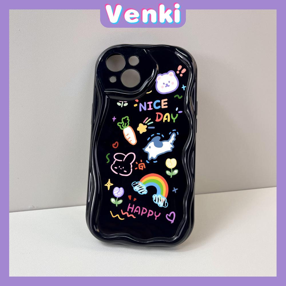 Case for iPhone 11 Pro Max TPU Soft Glossy Curved Wave Case Cute Cartoon Graffiti Camera Protection Shockproof For iPhone 14 13 12 11 Plus Pro Max 7 Plus X XR