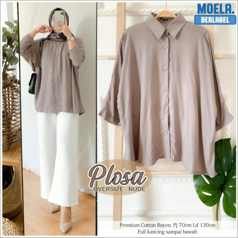 Plosa Blouse Rayon LD 130 XXL / Blouse Jumbo Adem Banget Katun Rayon Premium / Atasan Lengan Panjang