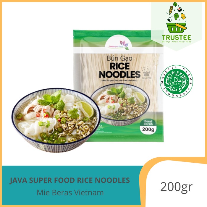 Rice Noodles Mie Beras Pho Soup BUN GAO Vietnam Java Super Food 200gr