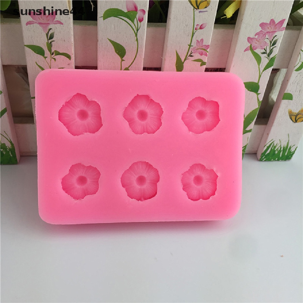 Sunshine 1Pc Enam Lubang Bunga Kecil Daisy Blossom Cetakan Silikon DIY Dessert Baking Mold ID