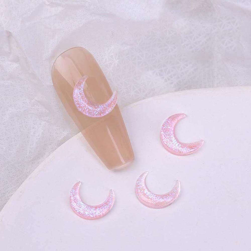 AUGUSTINA Augustina Moon Dekorasi Kuku Wanita Korea Pesona Kuku Langit Berbintang Bulan Hiasan Kuku Berkilau Perhiasan Kuku
