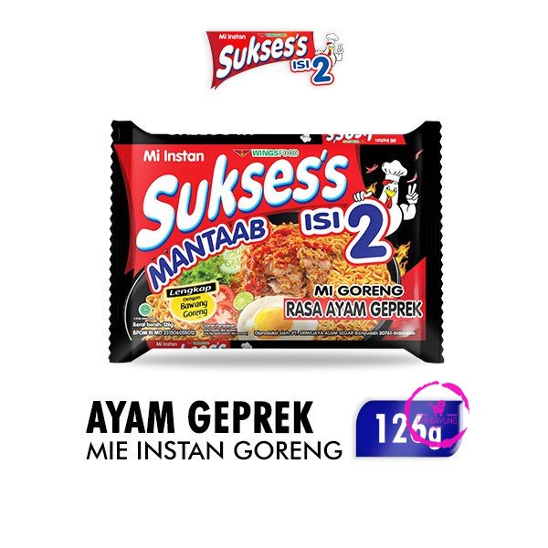 

Suksess Mie Instan Goreng Ayam Geprek 126 gr isi 2 x 12 pcs