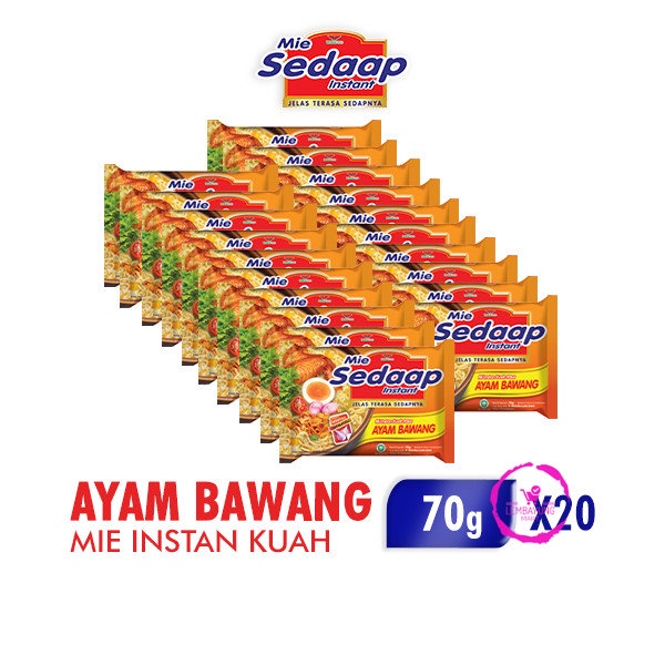 

Sedaap Mie Instan Ayam Bawang 70 gr x 20 pcs