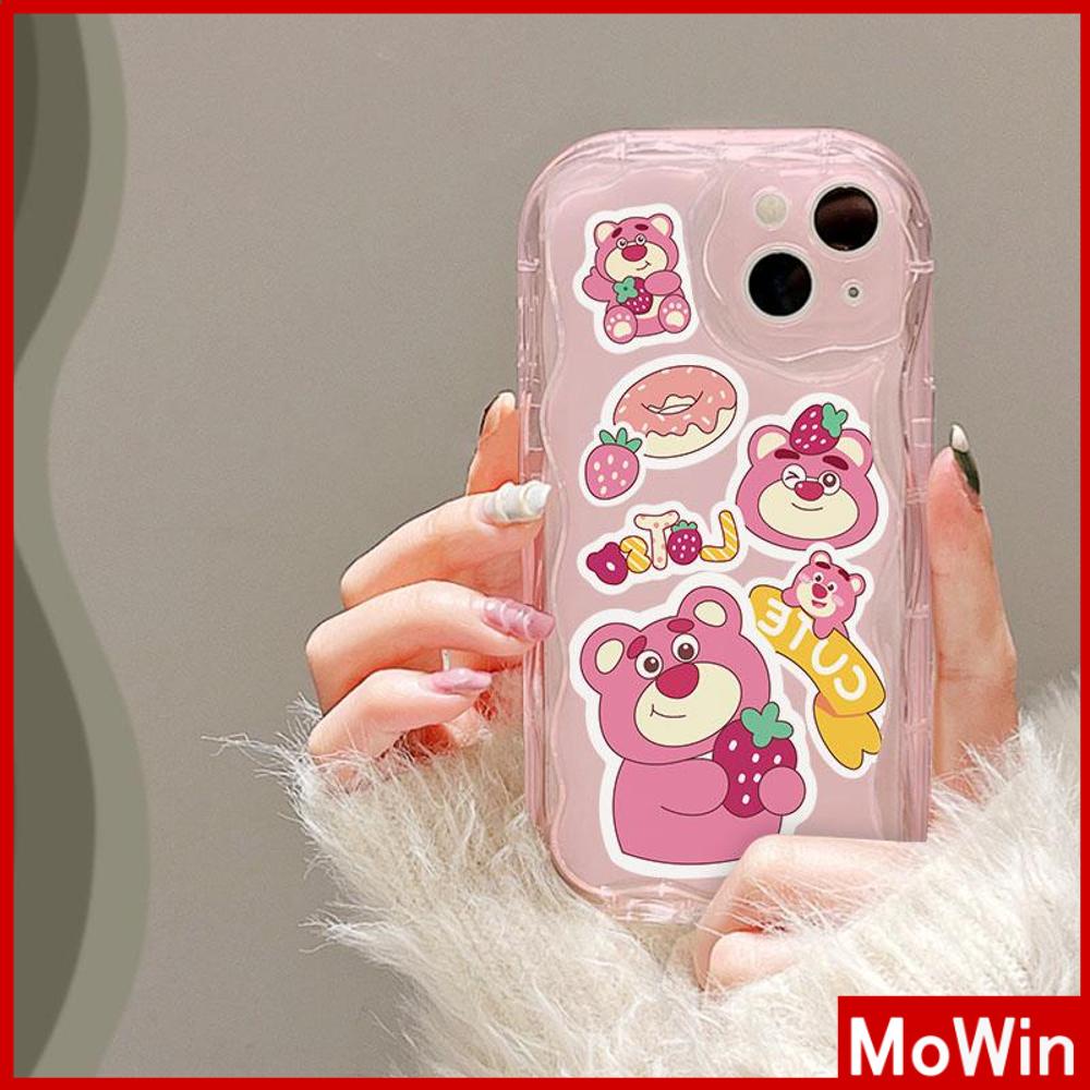 For iPhone 14 Pro Max iPhone Case 3D Curved Edge Wave Clear Case TPU Airbag Shockproof Camera Cover Cute Cartoon Compatible with iPhone 13 Pro max 12 Pro Max 11 xr xs max 7 Plus 8