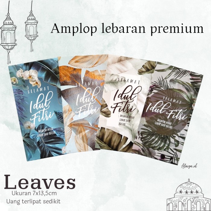

[20pcs] Amplop Lebaran Idul Fitri Premium Unik Aesthetic ukuran sedang - leaves