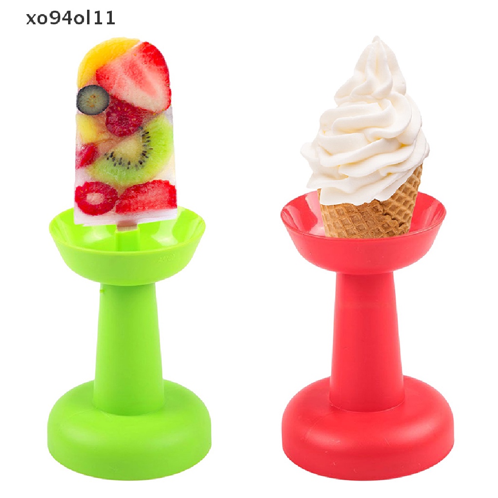 Xo Tempat Es Krim Portable Ujung Ganda Untuk Anak-Anak Drip Guard Cone Popsicle OL