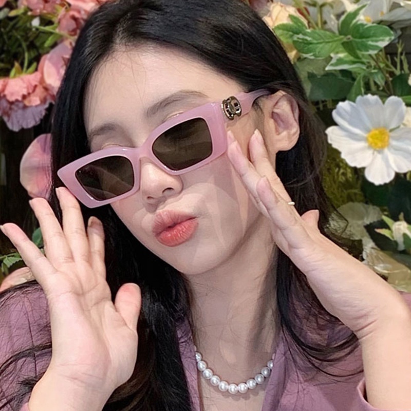 (YUZHU) Gadis Manis Panas American Cat Eye Kerawang Kacamata Hitam Untuk Wanita Korea Fashion Y2K Milenial Sunglasses