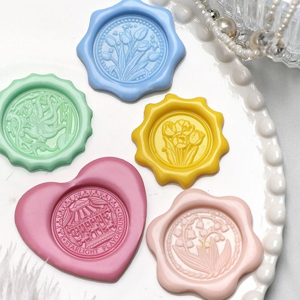 TOP Cetakan Segel Lilin Mudah Digunakan Warna Emas Tahan Lama Round Wax Sealing Mold