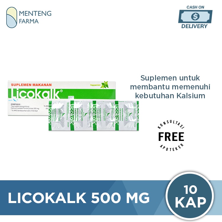 Licokalk 500 mg 10 Kaplet - Suplemen Kalsium