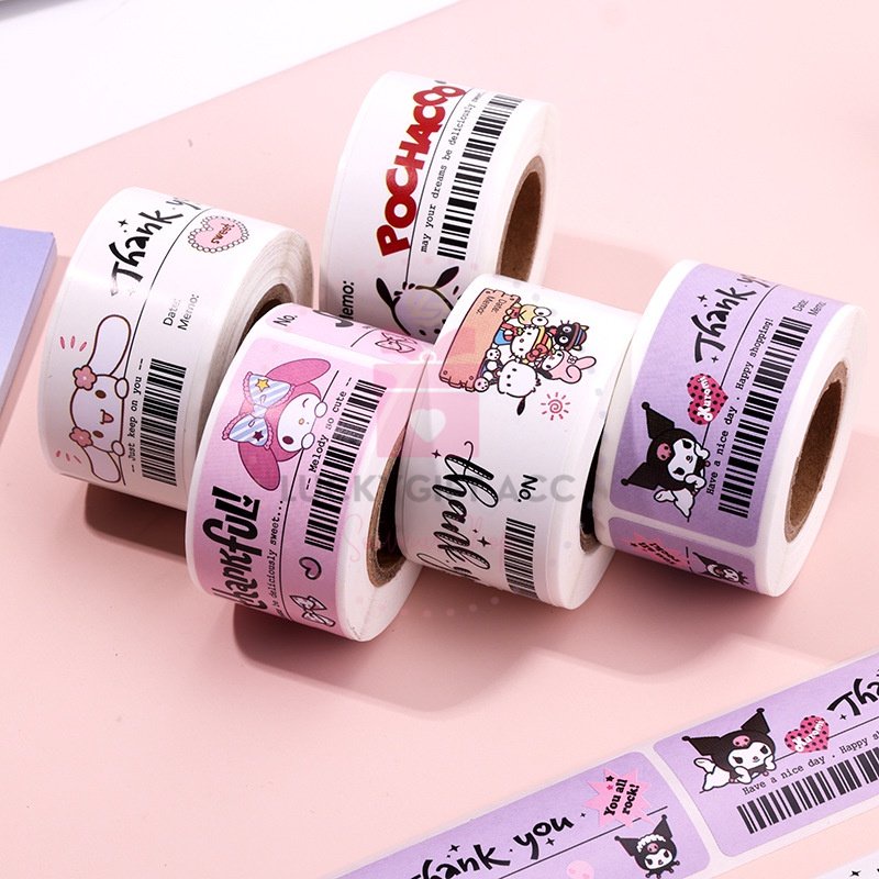 

(120PCS) STICKER ROLL LABEL THANKYOU SANRIO / STIKER KEMASAN PAKING CINNAMOROLL KUROMI MELODY