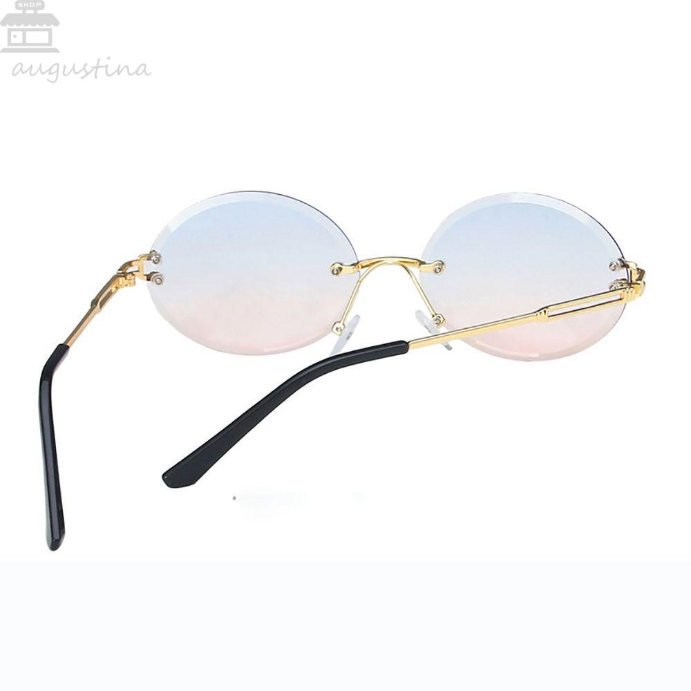 Agustina Kacamata Bulat Kaca Mata Anti Radiasi Untuk Wanita Protection Glasses Metal Frame Korea Perempuan Kacamata Anti Radiasi Untuk Wanita Sale Frameless Eyewear Women Glasses