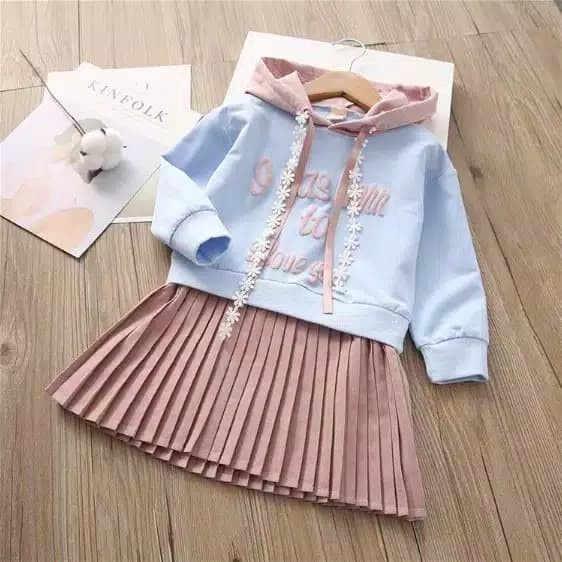 CUCI GUDANG Baju Anak Import Dress Hoodie Import prisket anak perempuan korean style