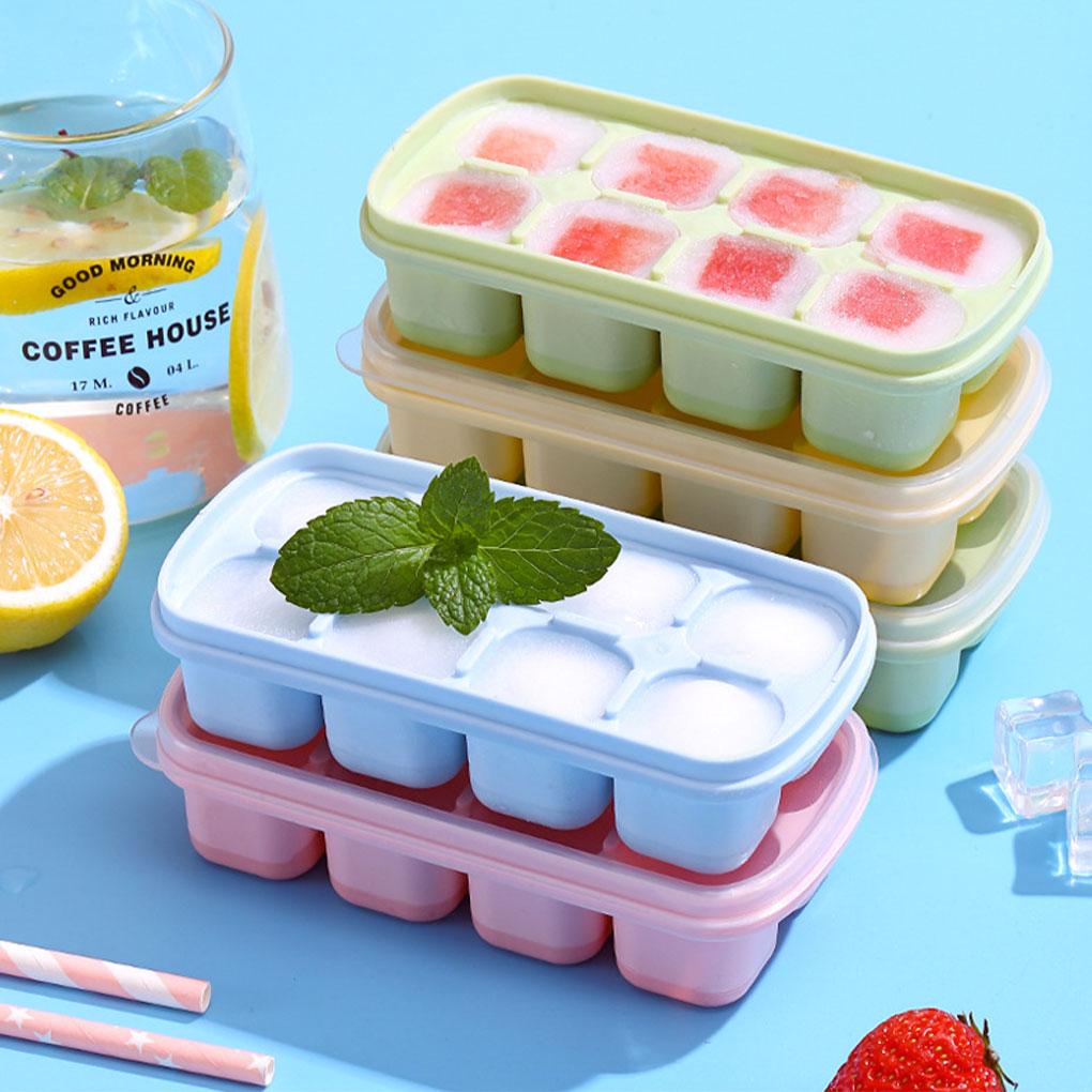 Es Batu Tray Cetakan Stackable DIY Musim Panas Freezer Icing Cetakan Dengan Tutup Tahan Debu Anggur Minum Pesta Pembuat Gadget