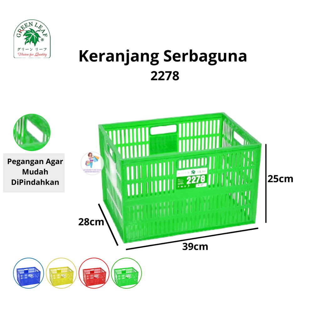 Keranjang Industri Serbaguna Lubang 2278 Green Leaf