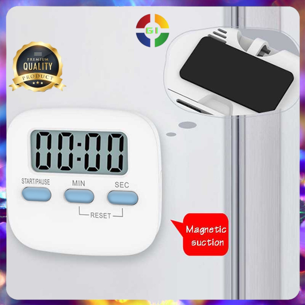 Timer Masak Dapur Magnetic Stopwatch Alarm Clock White