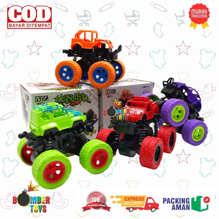 MAINAN ANAK MOBIL MOBILAN MONSTER ZAP POWER CAR FUN FRICTION PUTAR