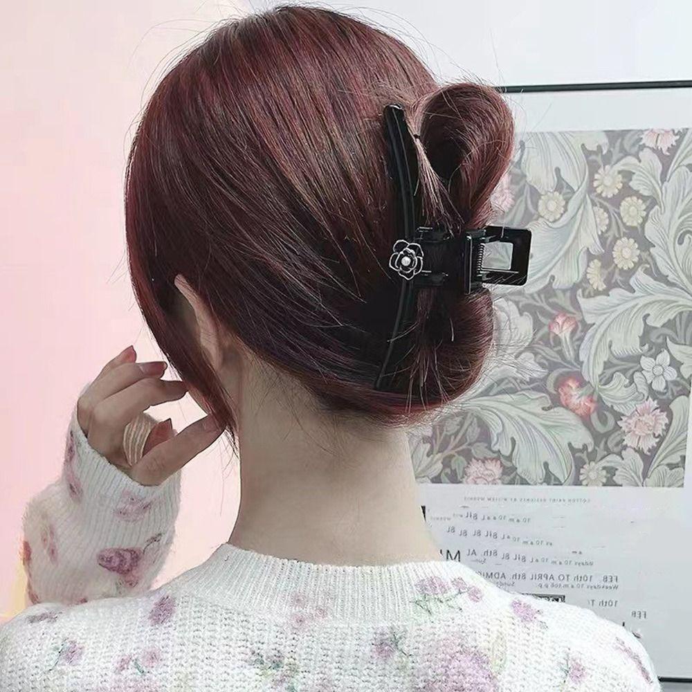 Needway Camellia Hair Claw Pesta Hadiah Untuk Gadis Ins Gaya Hiasan Kepala Rambut Kepiting Klip Bunga Mawar Jepit Rambut Ponytail Holder Fashion Hiasan Kepala Plastik Korea Hair Clip