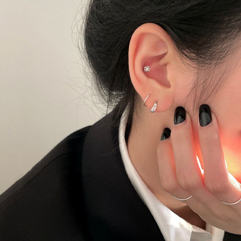 Papaozhu Sederhana S925 Perak Spiral Kait Anting Untuk Wanita Perempuan Trendi Bentuk Ular Cuff Earring Temperamen Anti Alergi Aksesoris Telinga Pakaian Sehari-Hari