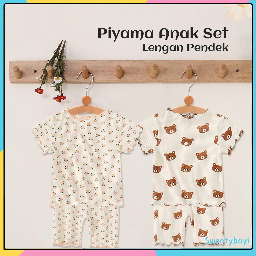 SweetyBayi Baju tidur setelan anak pendek Piyama anak korea Pajamas bayi anak set