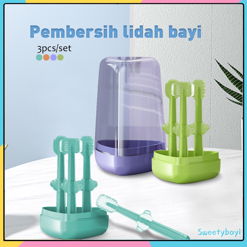 SweetyBayi 4 in 1 Sikat lidah gigi bayi new born Pembersih lidah mulut bayi 0-18 bulan