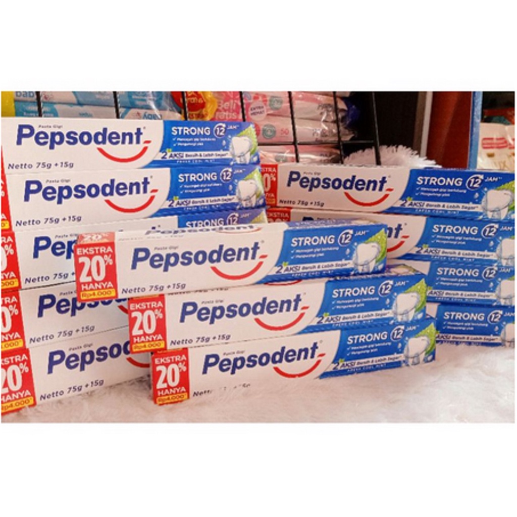 PEPSODENT Pasta Gigi Strong 75g+15g Harga Per Pcs