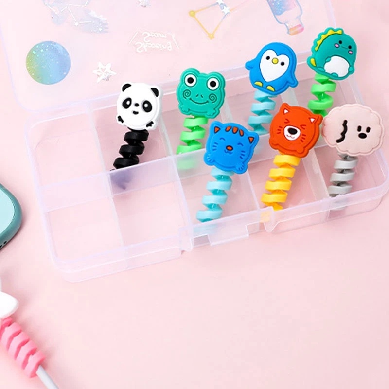 [Harga Grosir] Cartoon Cable Cords Protector Sleeve USB Charging Data Line Management Winder Cable Wire Penutup Pelindung Anti Jebol Kabel Spiral Garis Organizer