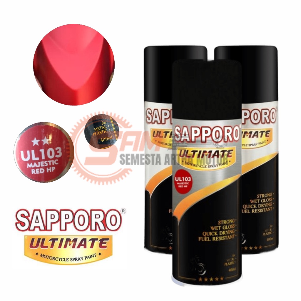 

Pilox Sapporo Ultimate Majestic Red UL103 Cat Semprot Merah Pilok Metal Plastik Aerosol Spray