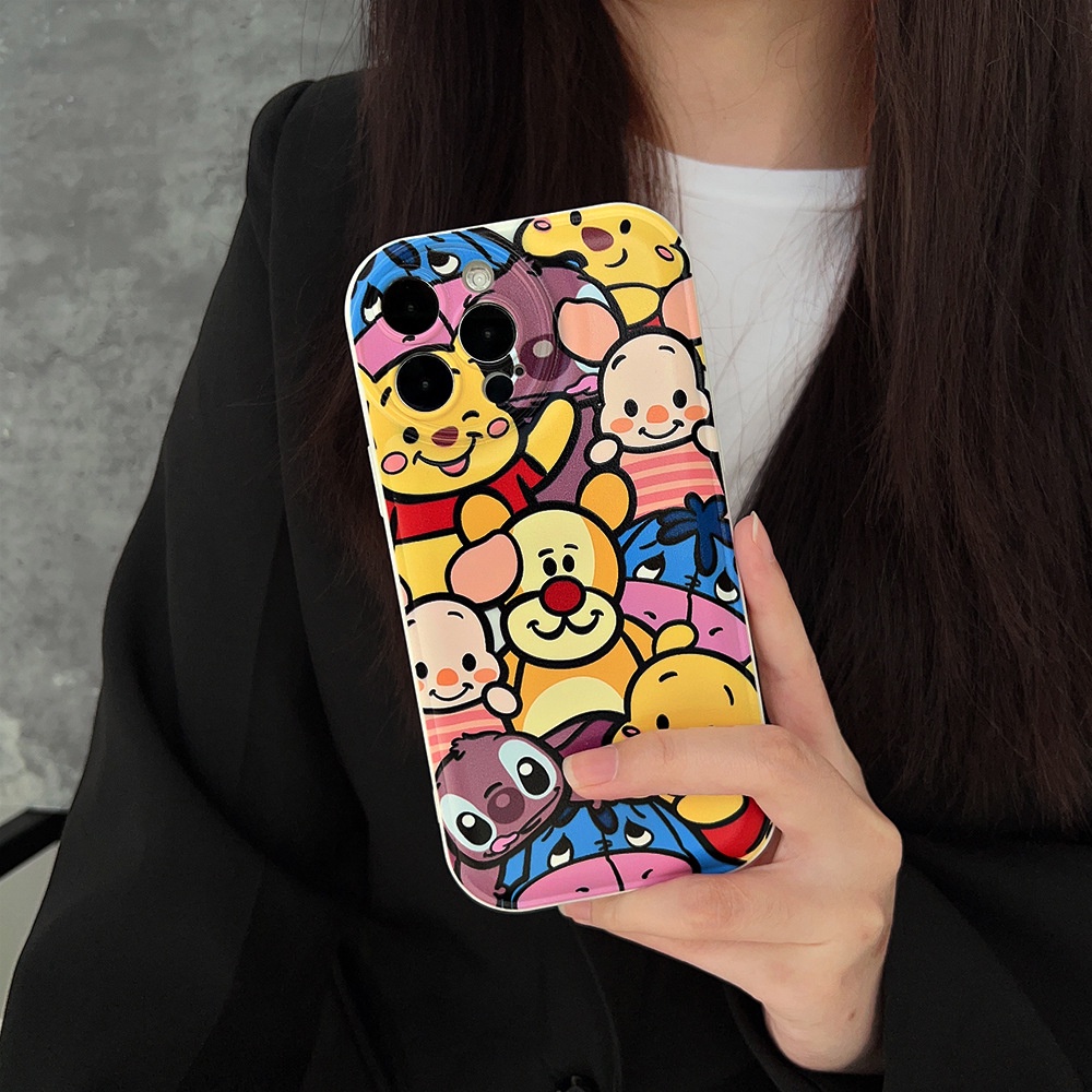 IPHONE Lucu Kartun Hewan Teman Keluarga Kamera Pelindung Lensa Ponsel Case Cover Untuk Iphone7 8 PLUS X XR XS 11 12 13 14 PRO MAX SE 2020