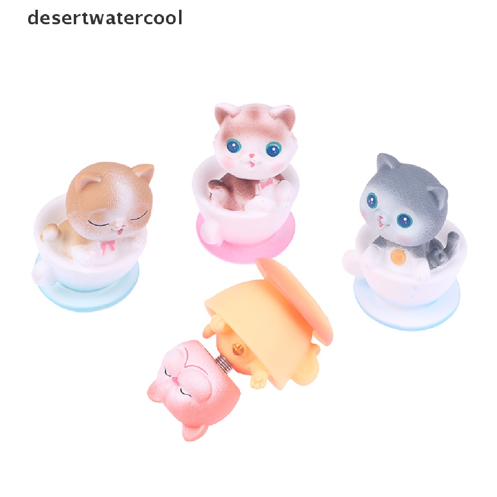 Deid Cangkir Teh Kucing Goyang Kepala Cuphead Figure Lucu Pet Tea Cup Model Mainan Kucing Ornamen Martijn