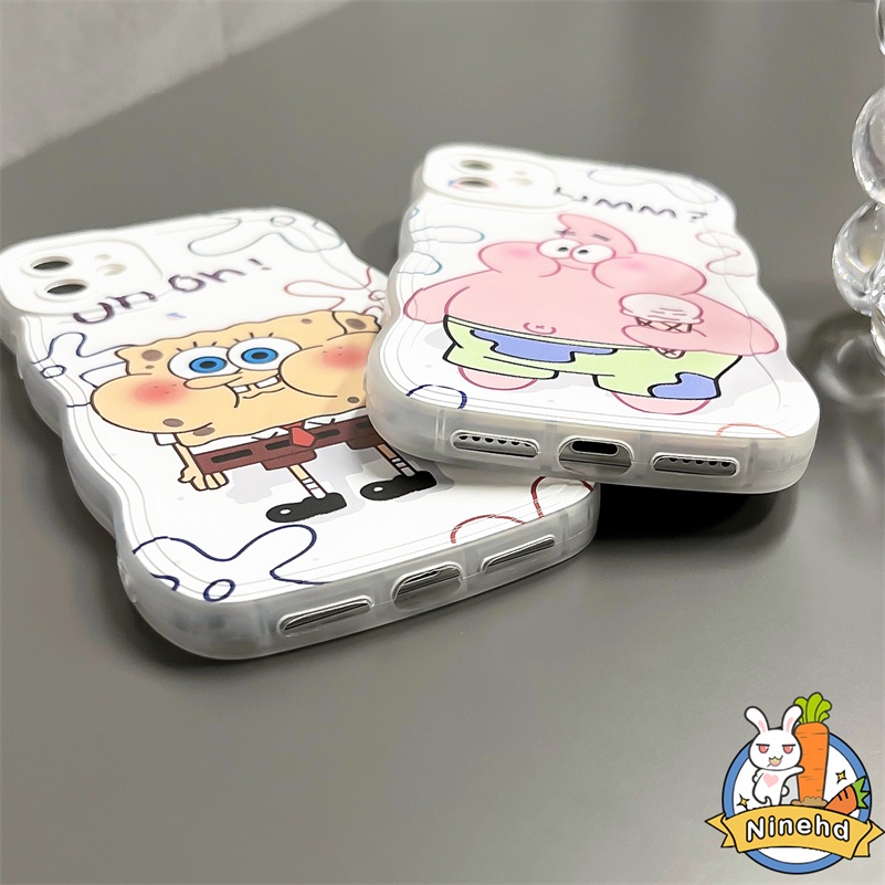 Casing Kompatibel Untuk iPhone14 13 12 11 Pro Max X Xr Xs Max8 7 6 6s Plus SE 2020 Pasangan Lucu Patrick Star Perlindungan Lensa Anti Gores Bening Lembut Silikon Shockproof Phone Case