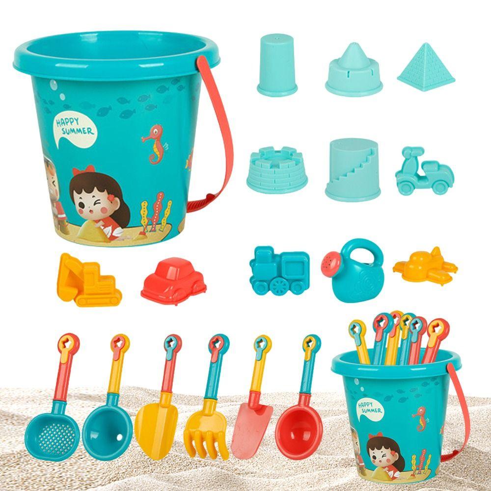 REBUY Rebuy Beach Sand Toys Set Travel Kids Shovels Outdoors Mainan Anak Hadiah 18pcs /Set Mainan Garukan Pasir