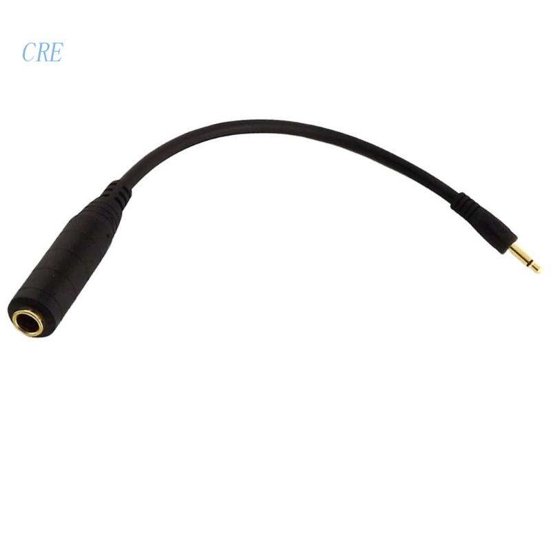 Cre Universal 6.35mm Ke 3.5mm Mono/Stereo Headphone Gitar Extension Cable Cord Kabel 1/4inch Female Ke 1/8inch Male