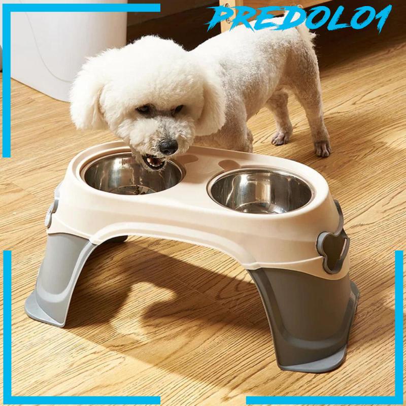 [Predolo1] Mangkok Raised Pet Bowl Stand Pet Feeder Tempat Makan Piring Anjing Non Slip